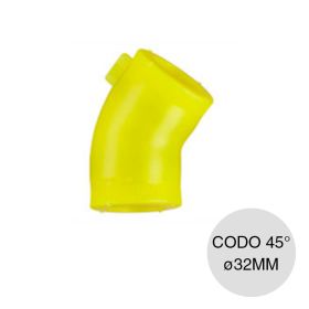 Codo 45° alma acero polietileno gas union thermofusion ø32mm