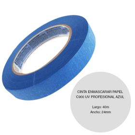 Cinta enmascarar papel C900 UV pintor profesional azul rollo x 24mm x 40m
