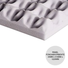 Panel fonoabsorbente espuma poliuretano conformado Professional gris 35mm x 610mm x 1220mm