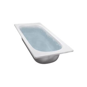 Bañera acero porcelanizado enlozada sin antidestizante blanco brillante 390mm x 700mm x 1700mm