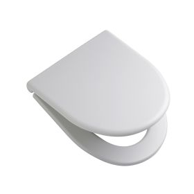 Tapa asiento inodoro resina sintetica Marina herraje cromado cierre suave blanco brillante 50mm x 370mm x 455mm