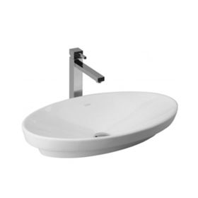 Bacha porcelana Tori de apoyo oval blanco brillante 126mm x 380mm x 680mm