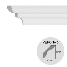 Moldura decorativa techo pared EPS Tecnomold Verona 3 interior 85mm x 85mm x 1000mm pack x 4u