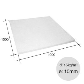 Placa aislante termico Isoplancha EPS densidad 15kg/m³ 10mm x 1000mm x 1000mm