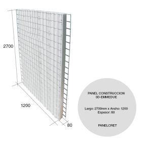 Panel construccion 3D EPS Panelcret estructural 80mm x 1200mm x 2700mm