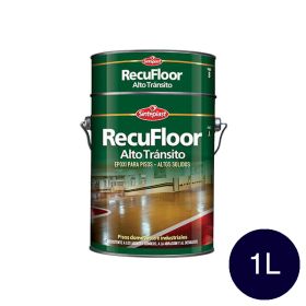 Recubrimiento epoxi pisos Recufloor alto transito exterior interior azul marino semimate lata x 1l