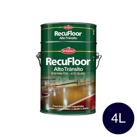 Recubrimiento epoxi pisos Recufloor alto transito exterior interior azul marino semimate lata x 4l