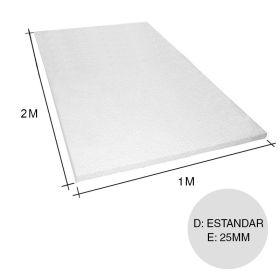 Placa aislante termico EPS densidad estandar 10kg/m³ 25mm x 1m x 2m