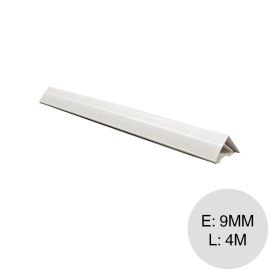Perfil cornisa PVC cielorraso blanco 9mm x 4m