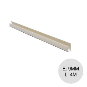 Perfil borde J PVC cielorraso blanco 9mm x 4m