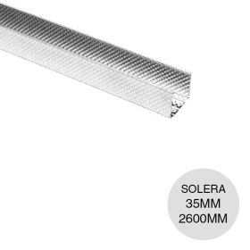 Perfil construccion seco solera 35 galvanizado moleteado 0.52mm x 35mm x 2600mm