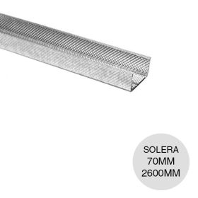 Perfil construccion seco solera 70 galvanizado moleteado 0.52mm x 70mm x 2600mm