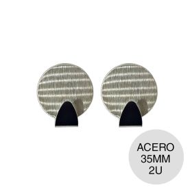 Percha autoadhesiva circular Afix acero inoxidable 35mm blister x 2u