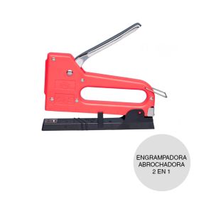 Engrampadora abrochadora manual STD 2 en 1 acero rojo