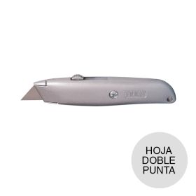 Cutter retractil profesional Serie 500 metalico empuñadura recta hoja doble punta