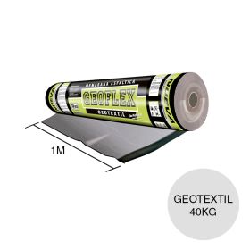 Membrana asfaltica geotextil Geoflex expuesta transitable 40kg x 1m x 10m rollo x 10m²
