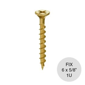 Tornillo autoperforante Tel-Fix 6 x 5/8" dorado