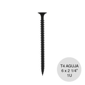 Tornillo autoperforante Tel-Dry T4 punta aguja 6 x 2 1/4"