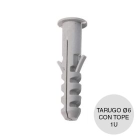 Taco tarugo nylon comun c/tope 6mm