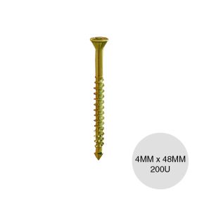 Tornillo autoperforante Tel-Cut placas MDF punta lanza 4mm x 48mm caja x 200u