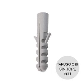 Taco tarugo nylon comun sin tope ø10mm pack x 50u