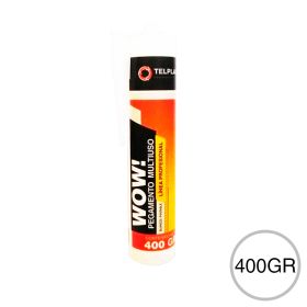 Pegamento acrilico Wow! multiuso exterior interior blanco cartucho x 400gr