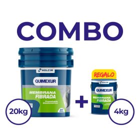 Membrana fibrada impermeabilizante acrilica techos blanco semi mate balde x 20kg + 4kg