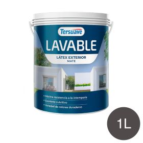 Pintura Latex Exterior Lavable Tersuave Gris Acero Mate 1L