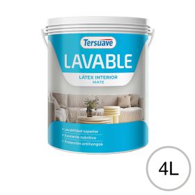Pintura Latex interior Lavable Tersuave Blanco Eggshell 4L