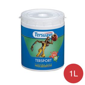 Pintura Latex para Pisos Deportivos al Agua Tersport Rojo Mate 1L