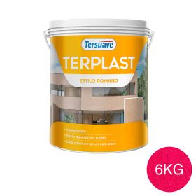 Revestimiento Plastico Revoque Texturado Terplast Romano Mediano Rojo Fresa 6Kg