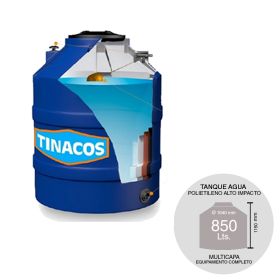 Tanque agua 850l polietileno multicapa alto impacto equipamiento completo azul ø1040mm x 1150mm