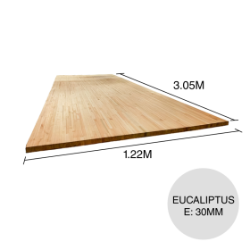 Tablero alistonado eucalipto 30mm x 1.22m x 3.05m