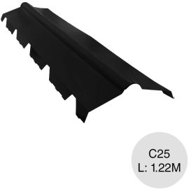 Cumbrera trapezoidal T101 C25 negro x 1.22m