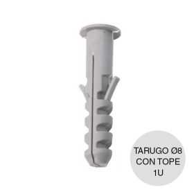 Taco tarugo nylon comun con tope ø8mm