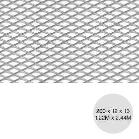 Metal desplegado pesado 200 x 12 x 13 x 3kg/m² hoja 1.22m x 2.44m