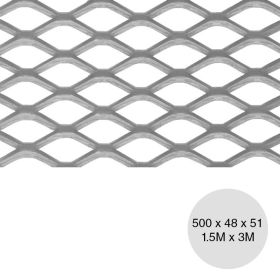 Metal desplegado extrapesado 500 x 48 x 51 x 15kg/m² hoja 1.5m x 3m