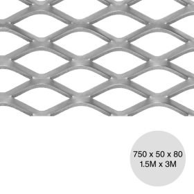 Metal desplegado extrapesado 750 x 50 x 80 x 18.6kg/m² hoja 1.5m x 3m