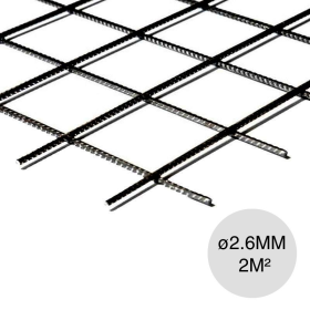 Malla negra electrosoldada ø 2.6mm separación 25mm x 25mm hoja x 1m x 2m X 2m²