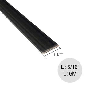 Planchuela lisa herreria acero laminado 1 1/4" x 5/16" barra 31.8mm x 7.9mm x 6m