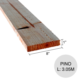 Tabla de pino p/construcción 1'' x 8'' x 3.05m