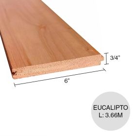 Tabla machimbre Eucaliptus Grandis 1ra interior 3/4" x 6" x 3.66m pack x 5u x 2.78m²