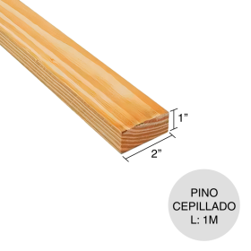 Clavadera pino eliotis cepillada 1'' x 2'' x 1m