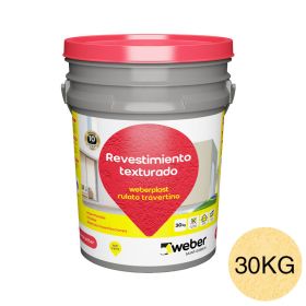 Revestimiento plastico texturado Weberplast RTF fino roma balde x 30kg