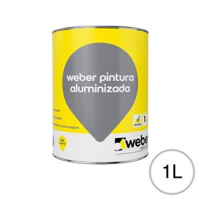 Pintura asfaltica aluminizada Weber Proteccion Membranas lata x 1l