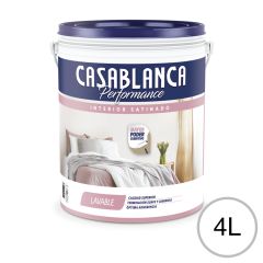 Pintura latex interior Performance Lavable blanco satinado balde x 4l