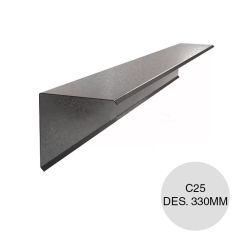Babeta lateral esquinero gris C25 Des. 330mm x 2.44m