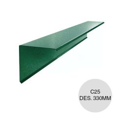 Babeta lateral esquinero verde C25 Des. 330mm x 2.44m