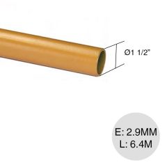 Caño revestido epoxi s/rosca gas ø 1 1/2" x 6.4m x 2.9mm