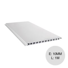 Placa cielorraso PVC normal o simil brasilero blanco 10mm x 200mm x 1m